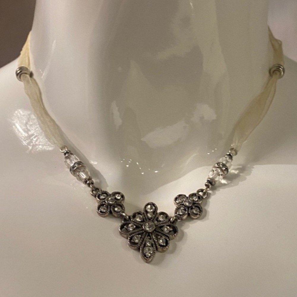 Elegant Silver Chain CZ Necklace